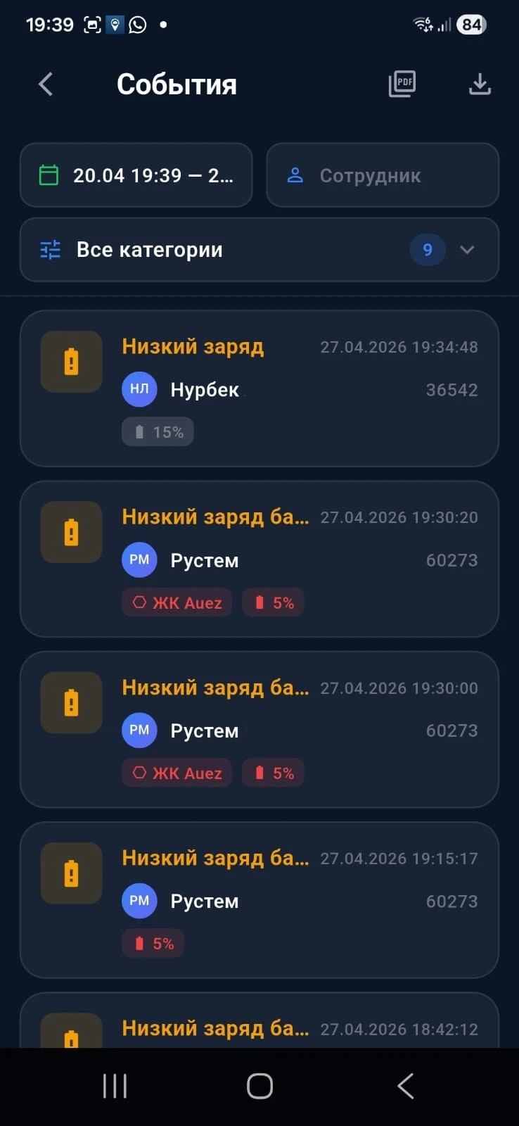 Управление событиями